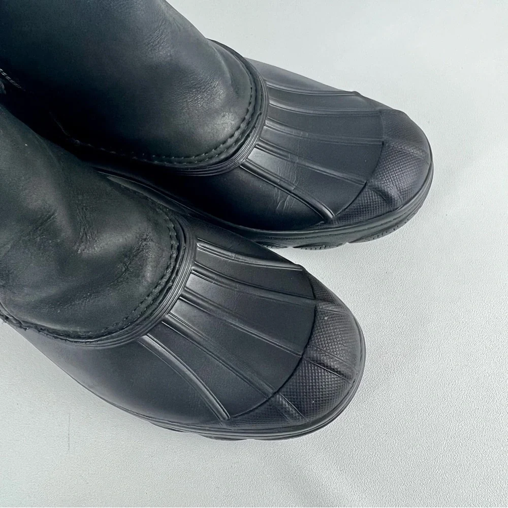 Sperry Saltwater Wedge Black Quarter Duck Boots 6